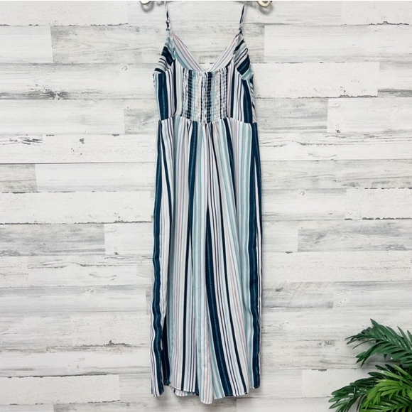 Xhilaration Summer Tank Blue and White Striped Women’s Jumpsuit - Picture 9 of 11